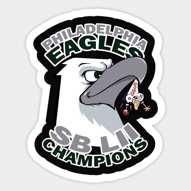 Philadelphia Eagles Super Bowl LII Champions Sticker by Cards By Harris